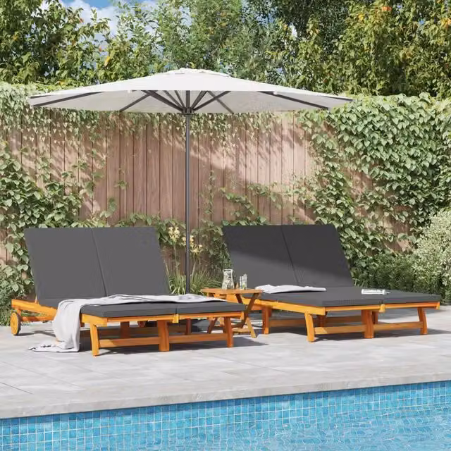Lettino da sole Marrone 125 x 200 x 84 cm 3325189
