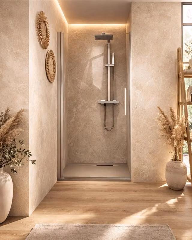 Nicchia doccia 100 cm a battente in vetro temperato 6 mm 195 H cromo Linje