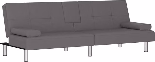 Divano letto | Sof¨¤ letto | Letto singolo con Portabicchieri in Similpelle Grigio
