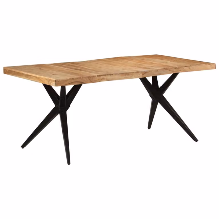 Maison Exclusive - Tavolo da pranzo nero, 180x90x77 cm, in legno massello di acacia