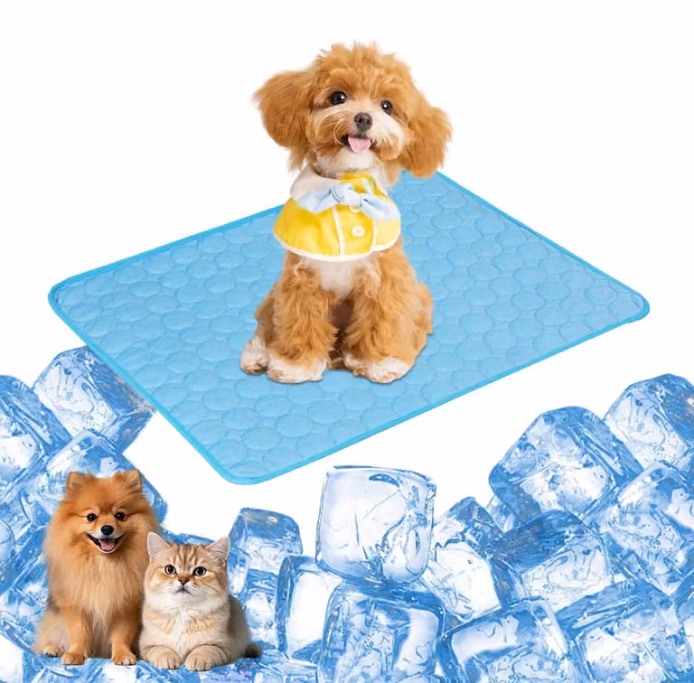 Tappetino refrigerante per cani e gatti, autorigenerante, 60x52 cm, colore blu