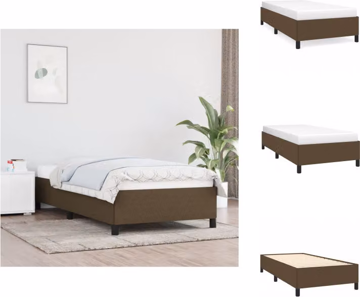 vidaXL Struttura letto in tessuto marrone scuro 100x200 cm - Letti e strutture letto