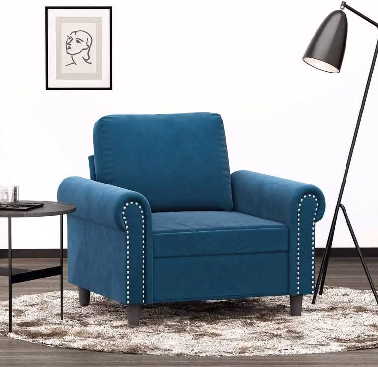 Maison Exclusive - Poltrona blu 60 cm velluto