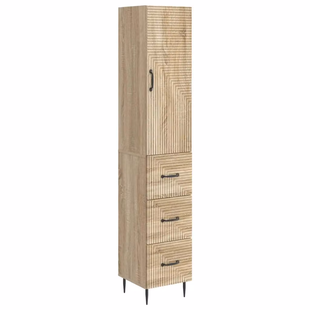 Set di 2 armadi moderni vidaXL in legno marrone con ante scorrevoli e ripiani interni L/P/H: 33 x 34,5 x 90 cm – 2