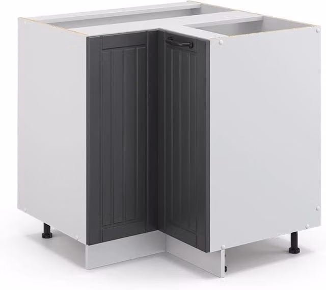 Mobile ad angolo cucina Fame-Line Antracite rustico/Bianco 80.5 cm senza piano di lavoro Vicco