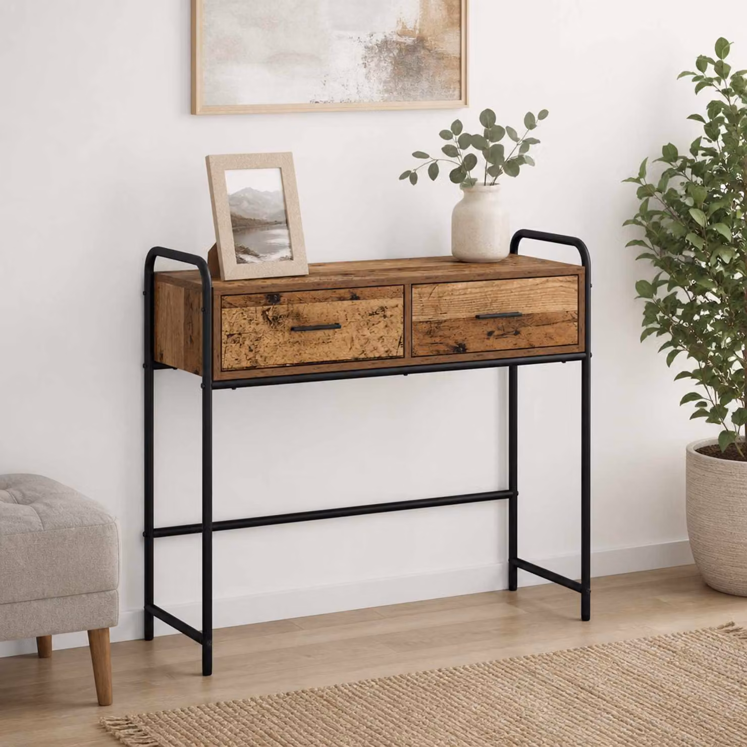 vidaXL Tavolo consolle Legno antico 90 x 33 x 80,5 cm
