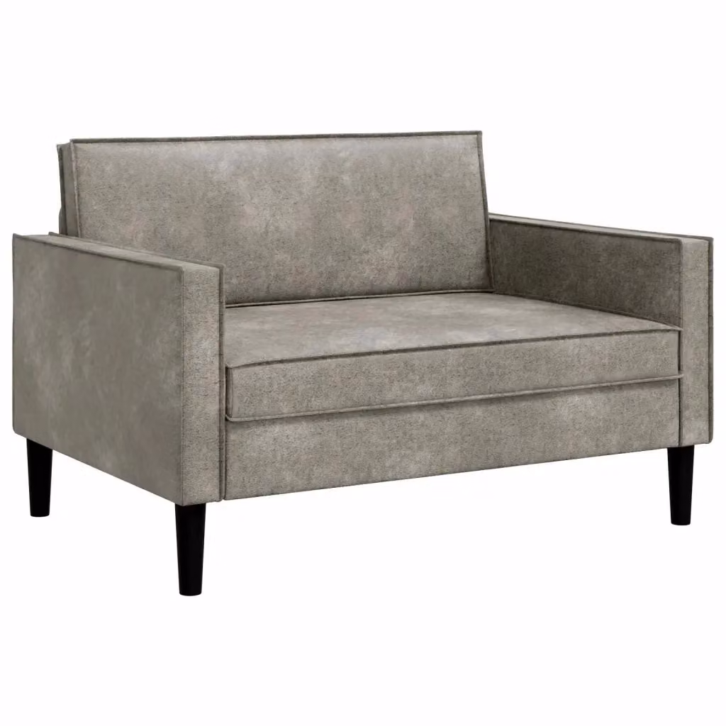 Poltrona lounge XXL vidaXL in ecopelle grigia con braccioli e struttura moderna – 2
