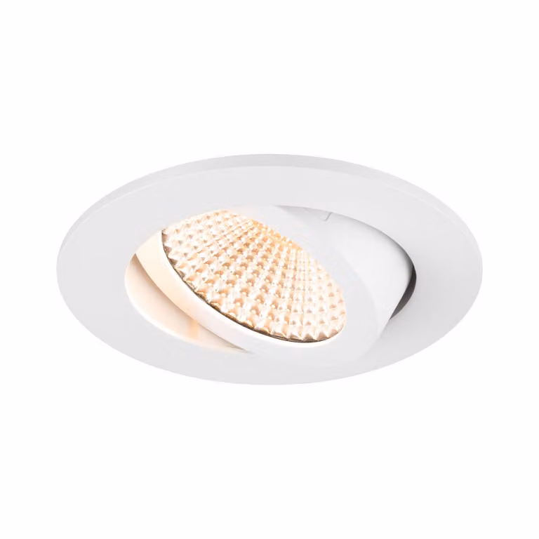 SLV Faretto LED da incasso a soffitto New Tria, rotondo, bianco, 2.700 K, 60° dimmerabile, Bianco / Opale, Corridoio, Alluminio