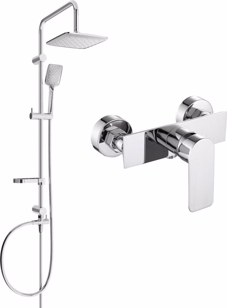 Mexen Sven set doccia esterno con soffione e miscelatore doccia Alfa, cromo - 745740262-00