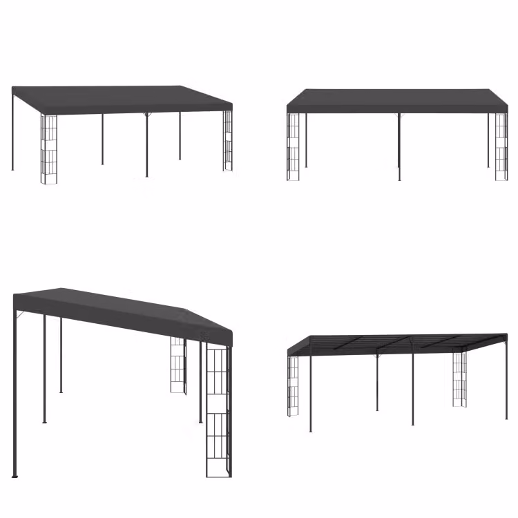 vidaXL Gazebo a muro 3x6 m in tessuto antracite - Gazebo a muro - Gazebo a muro - Gazebo per terrazze - Gazebo