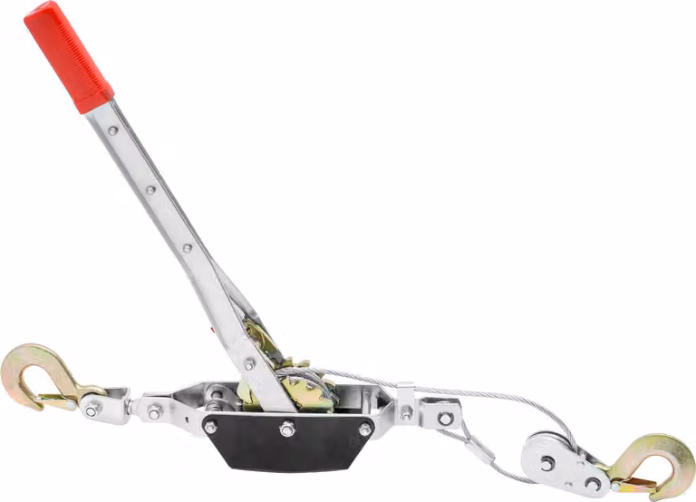 SucceBuy Viene fornito con il verricello a ingranaggi - 2 tonnellate (4.409 lb) di forza di trazione, 12 piedi di cavo d'acciaio, 2 ganci. Estrattore a cricchetto per impieghi gravosi con doppio ingranaggio.