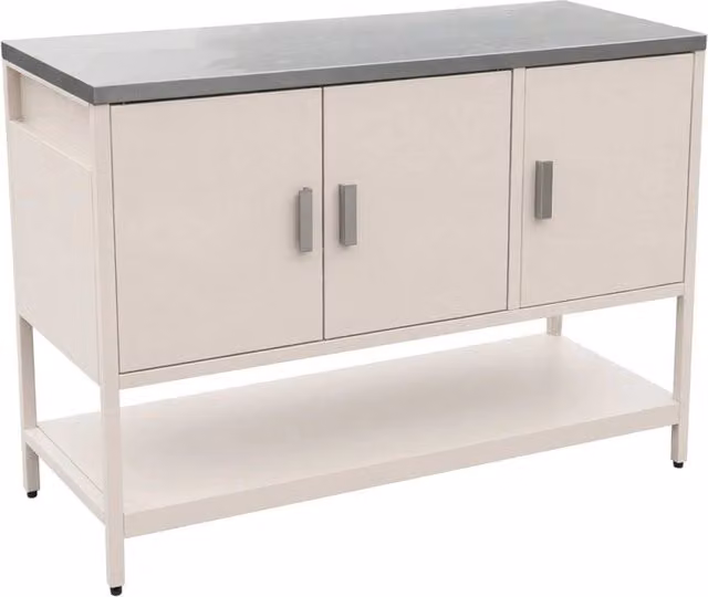 Cucina da esterno modulare in acciaio 3 ante e 1 ripiano, 120cm, beige