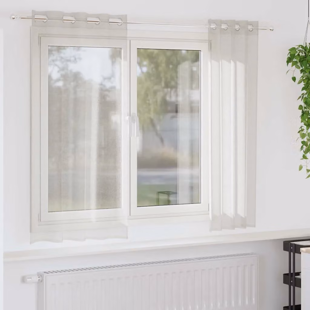 Set di 2 tendine velate vidaXL in poliestere beige, L: 175 cm x H: 140 cm
