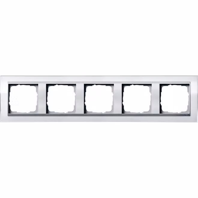 Gira 0215726 Cornice di copertura a 5 posti per colore Alluminio Gira Event Bianco Trasparente
