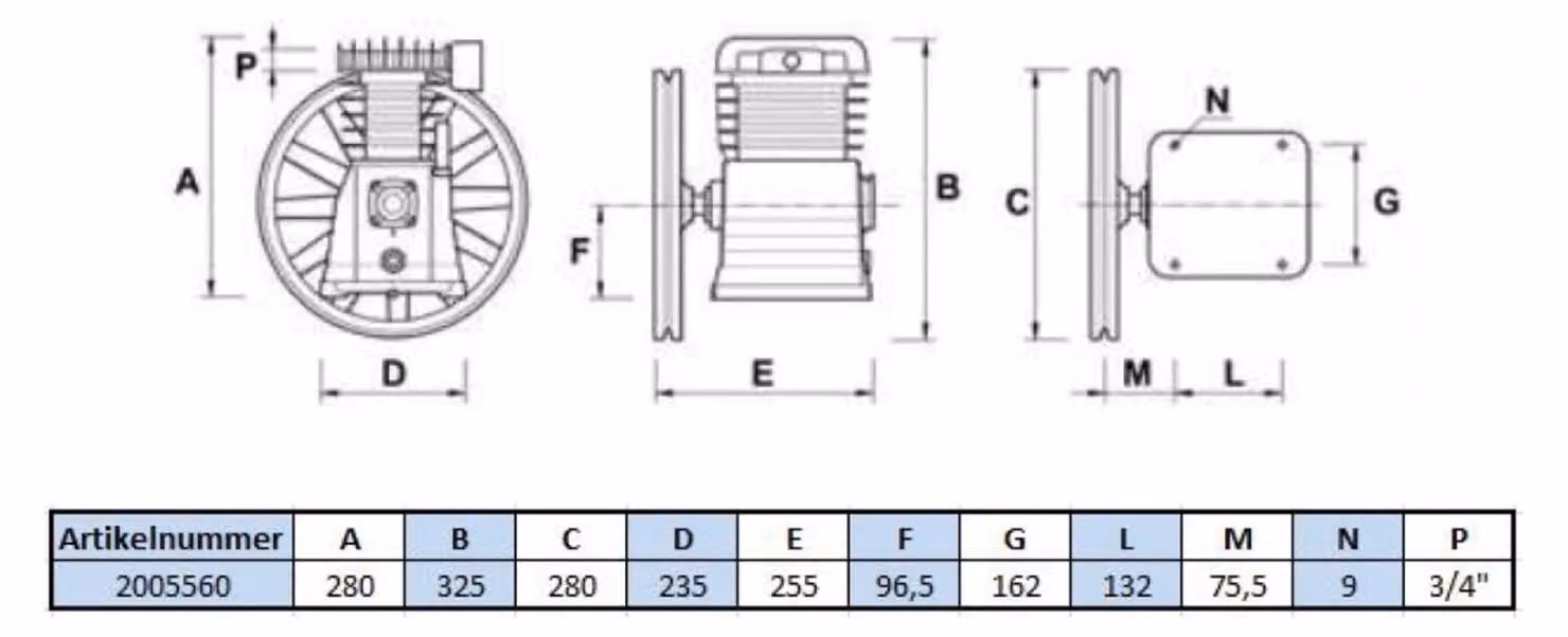 Aerotec B 2800 B unità 11 bar, lubrificata ad olio, ricambio per compressore d'aria Compressore
