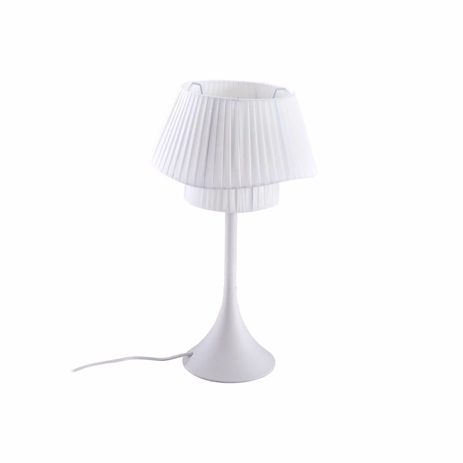 Lampada da tavolo Lindby Eryndor, bianco, tessuto, Ø 30 cm, E27