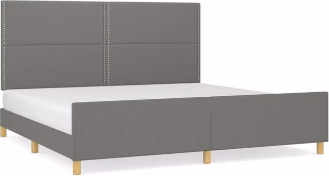 Letto matrimoniale | Letto per adulti | Giroletto senza Materasso Grigio Scuro 200x200 cm Tessuto