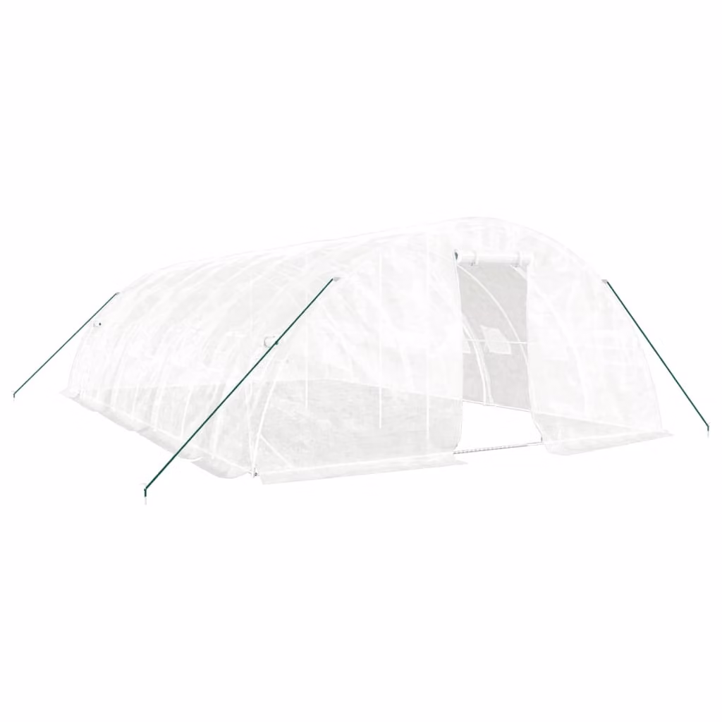 Serra con Telaio in Acciaio Bianco 40 m² 8x5x2,3 m