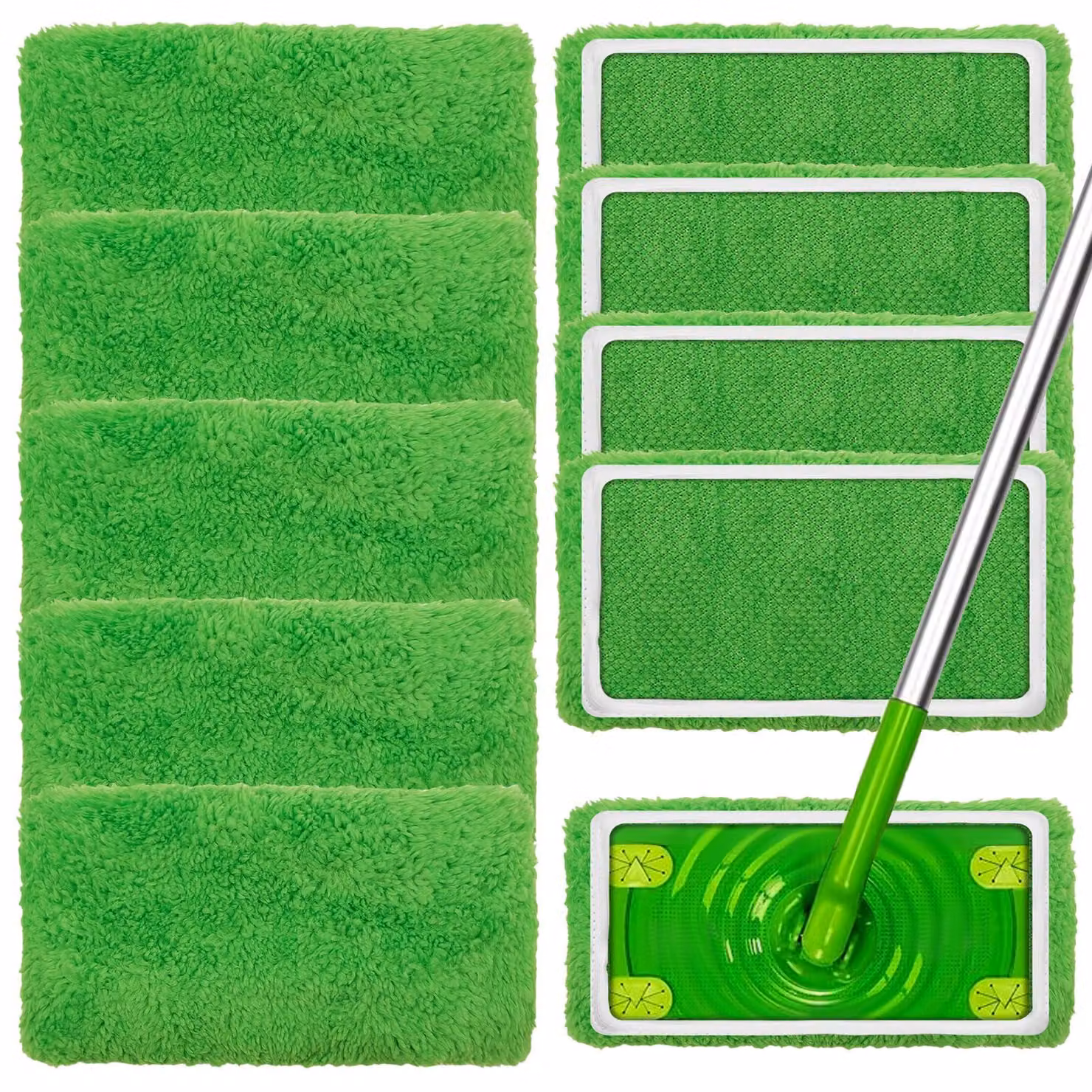 Confezione da 10 salviette umidificate per la pulizia dei pavimenti, compatibili con i mop Swiffer, dimensioni 25x11,5 cm
