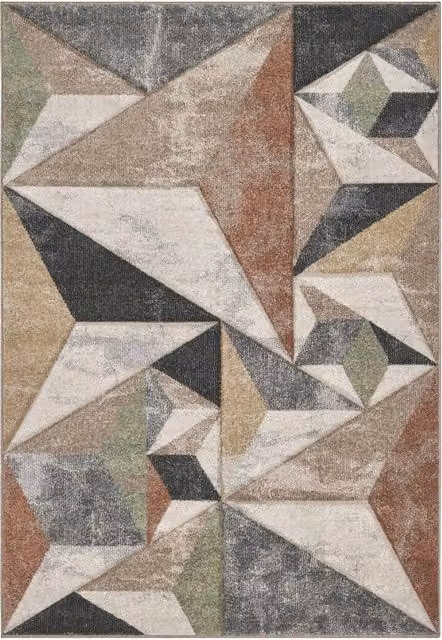 Tappeto Pierre Tappeti FUNNY F8381 grigio beige con design contemporaneo optical effetto 3D L: 200 cm, P: 290 cm