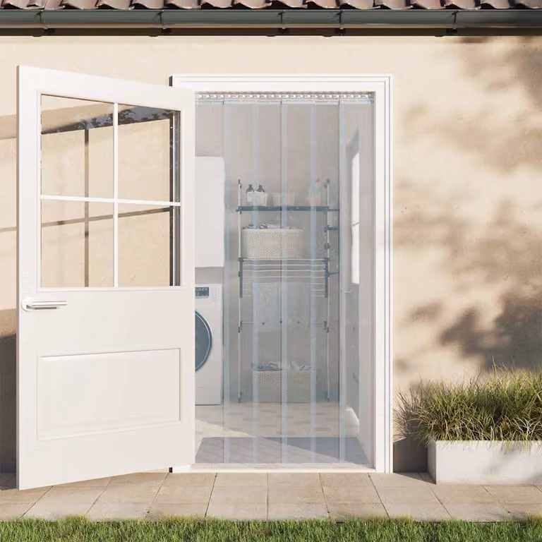 Rotolo per tenda a strisce trasparente in PVC vidaXL, Spessore: 1,6 mm, L: 200 mm, Lunghezza: 25 m