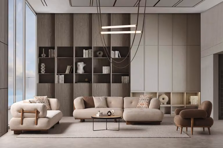 Stilvolle Sofagarnitur Wohnzimmermöbel Luxus Sofa L-Form Sessel Couch