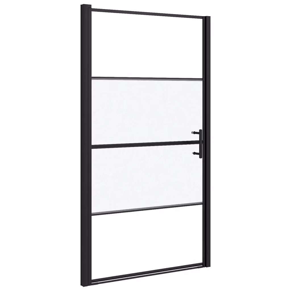 Parete Doccia vidaXL in Vetro Temperato Semi Smerigliato Nero L: 100 cm, H: 178 cm – 2