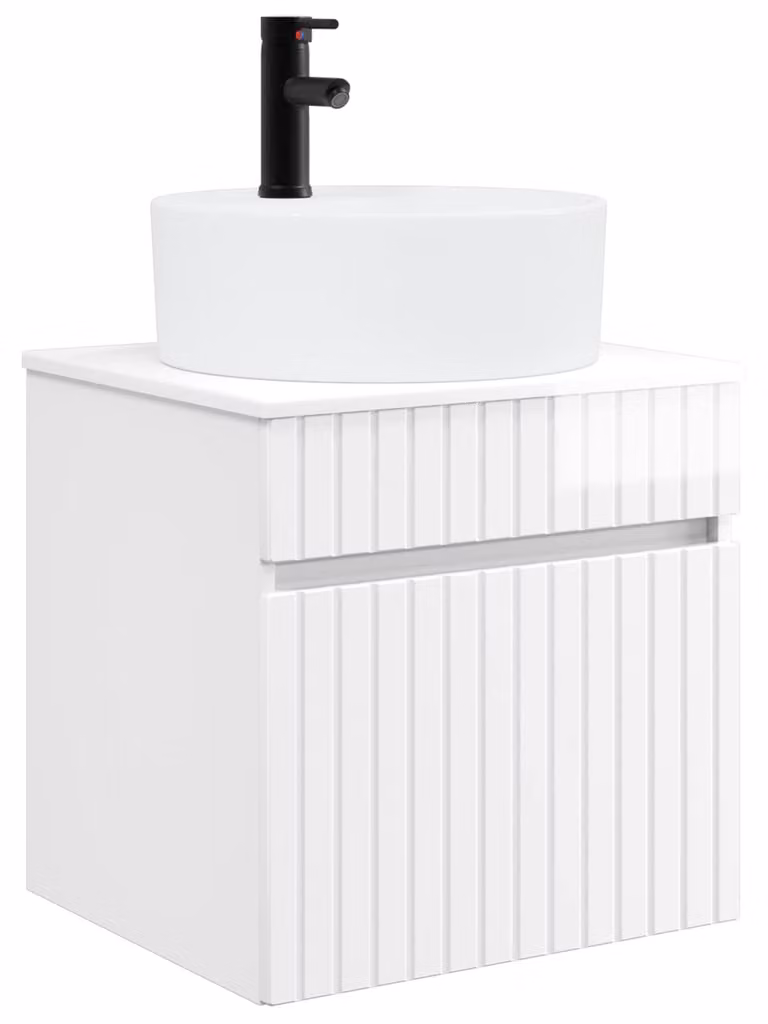 Mobile lavabo da parete Bianco Lucido 49 x 44,5 x 65 cm