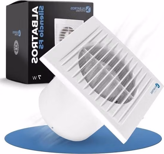 Ventilatore per bagno 100 mm con sensore di umidità e timer, silenzioso e potente - clima feel-good rilassante - 100 Silencio