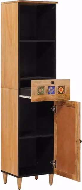 Mobile da Bagno | Armadio da bagno con cassetto Naturale 38 x 33 x 160 cm