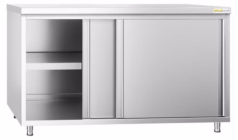 Mobile basso in acciaio inossidabile, dimensioni 1500x800 mm, linea PREMIUM - GOLDINOX