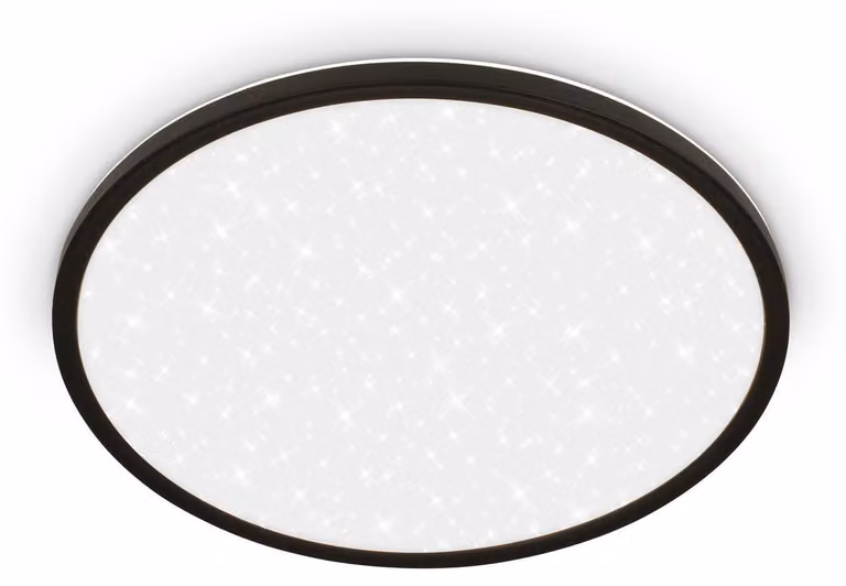 Briloner SLIM Pannello LED, colore della luce bianco neutro, cielo stellato, luce indiretta, nero, Ø37,5 x 4,5 cm