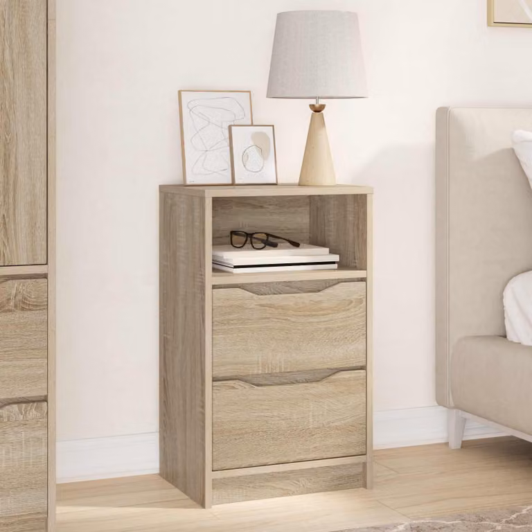 Comodino vidaXL in Rovere Sonoma e Legno MDF, L 40 x P 30 x H 67 cm