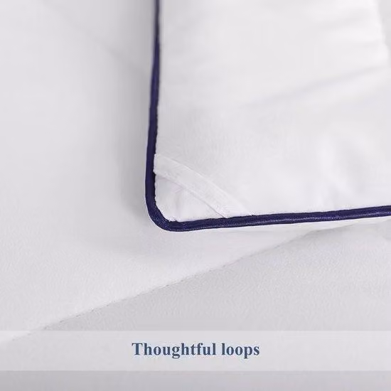 Ibenzoa® Copripiumino estivo, 200x200 cm – imbottitura in fibra leggera, rivestimento in microfibra spazzolata traspirante, trapuntato a motivo a diamante con bordi blu, 6 asole, lavabile a 40°C