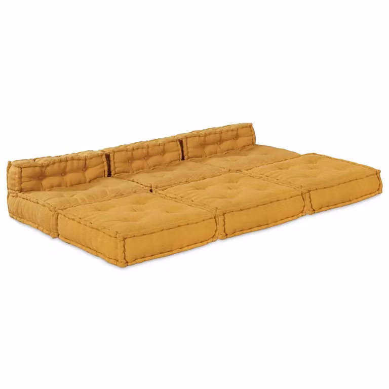 vidaXL Unità di Divano Modulare Tessuto Giallo 210 x 140 x 56 cm