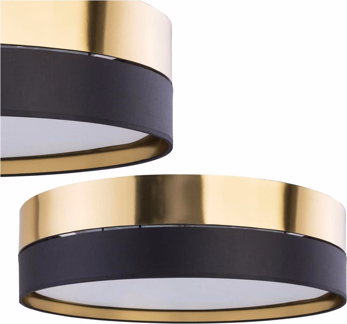 Plafone rotondo HILTON bianco-nero-oro 4xE27x15W in metallo, dimensioni: 16,5x60x60 cm, IP20, TK-Lighting