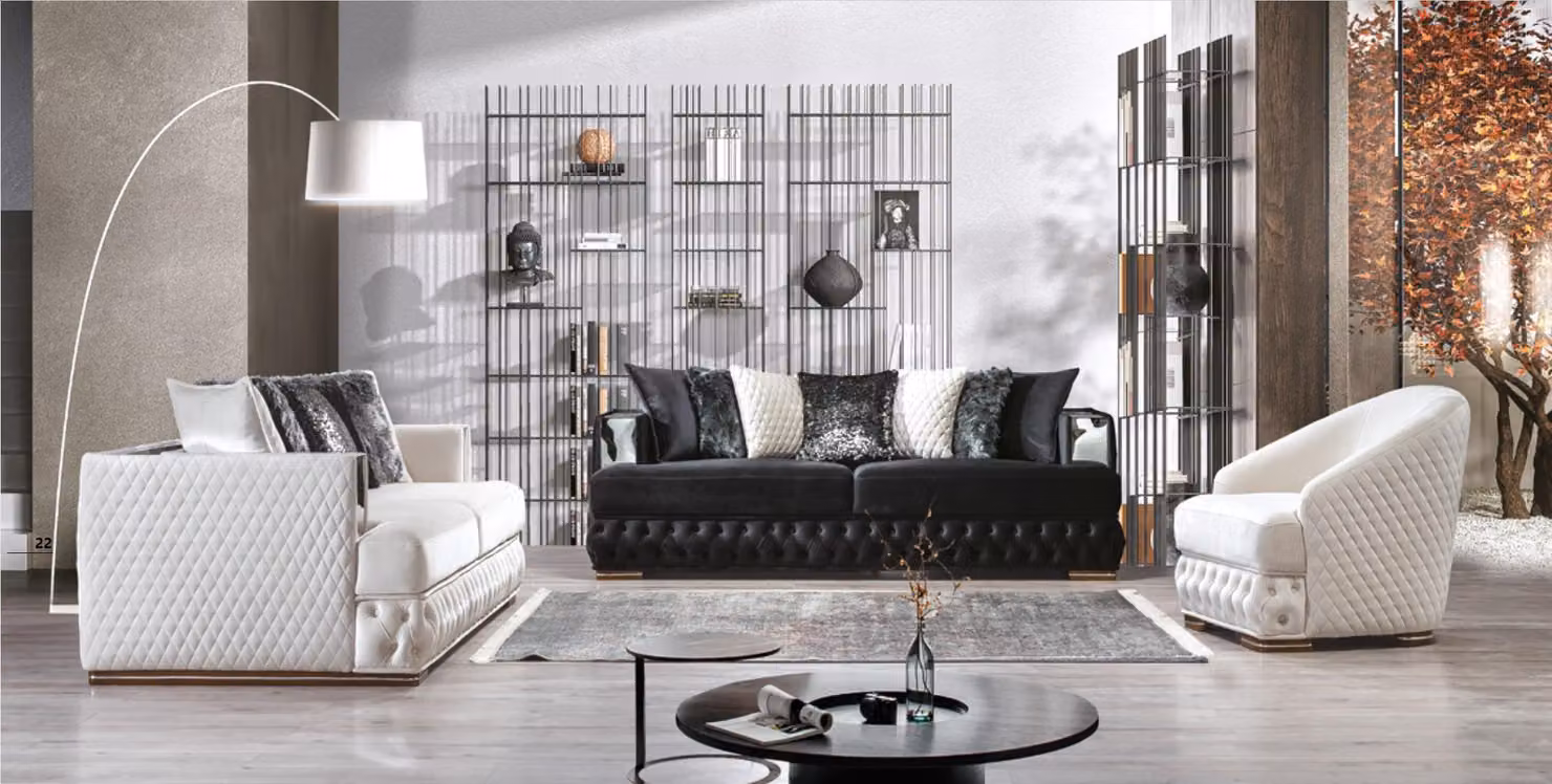 Chesterfield Luxus Sofagarnitur Couch Polster Möbel 3+3+1 Wohnlandschaft