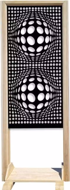 Signorbit BALLS Separè Paravento modulabile in Legno e PVC Nero L: 70 cm, H: 190 cm, P: 50 cm – 1