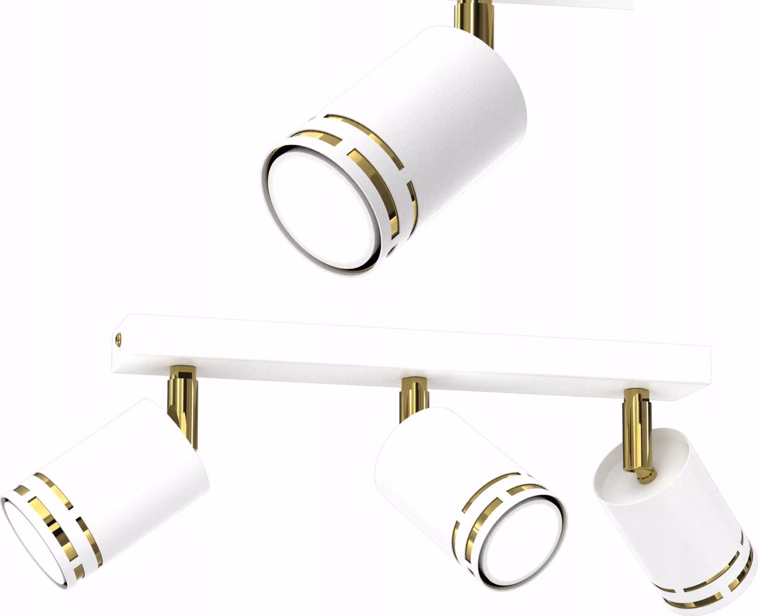 Lampada Da Soffitto In Oro Bianco Con Faretto Mobile A Led Gx53 Polish Spot Lamp