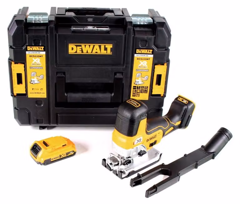 DeWalt DCS 335 NT Seghetto alternativo a batteria 18V in valigetta TSTAK + 1x Batteria 2,0 Ah - senza caricabatterie