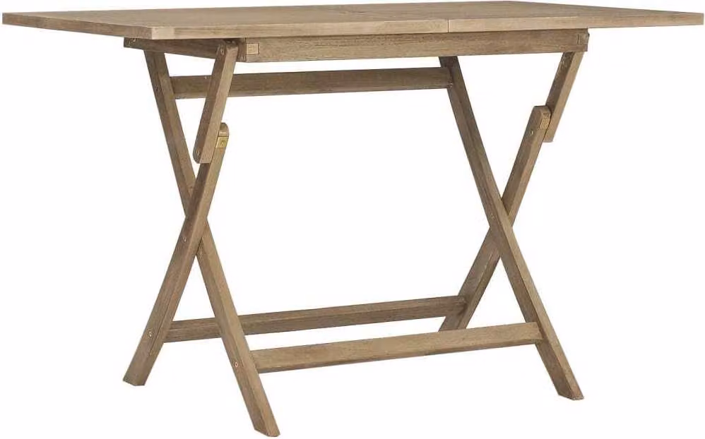 Tavolo da Giardino Pieghevole Grigio120x70x75 cm Massello Teak