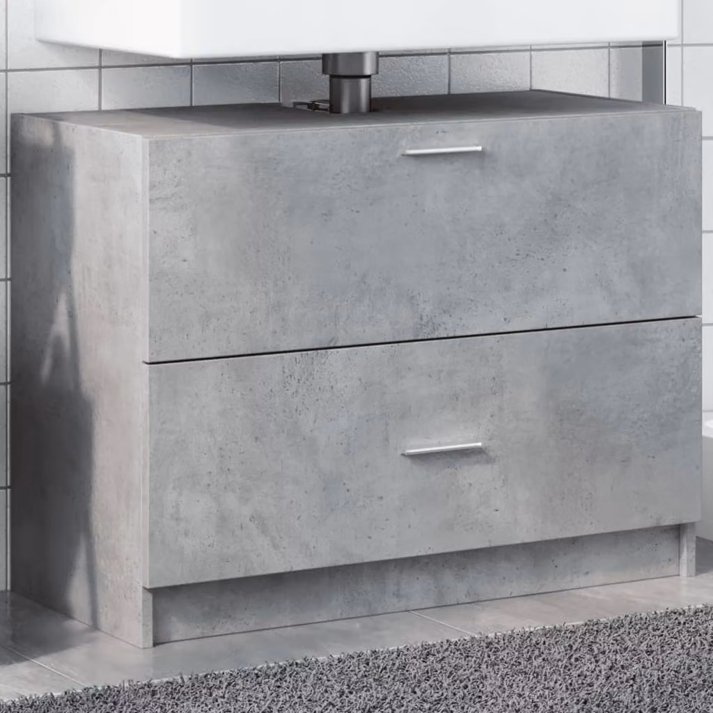 Mobile Lavabo Moderno vidaXL Grigio Cemento L: 78 cm, P: 37 cm, H: 59 cm