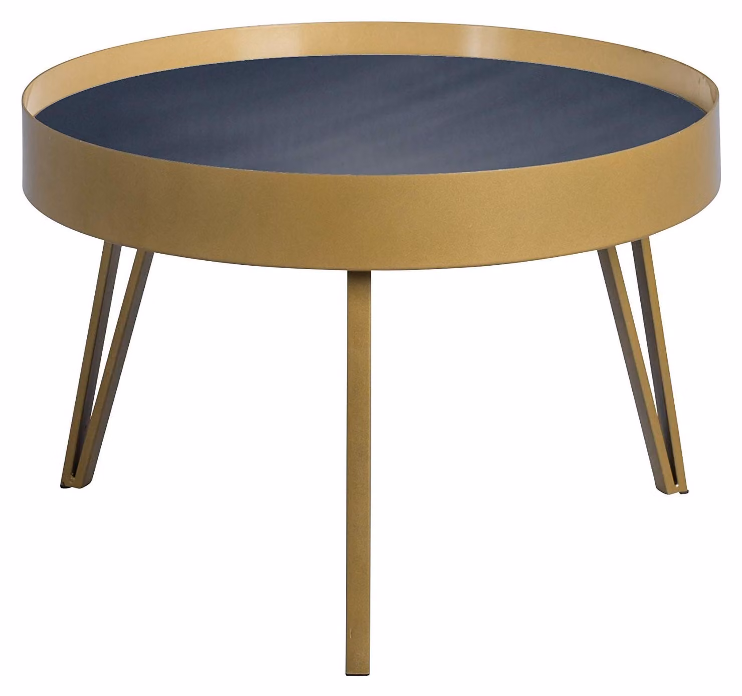 Elegante tavolino da caffè in metallo con design nero/oro