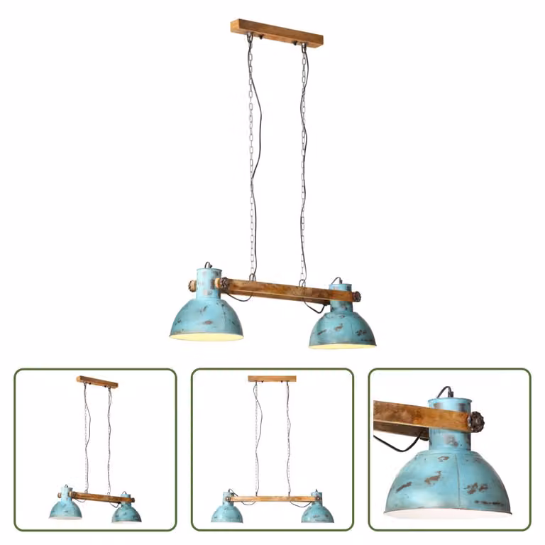 The Living Store Lampada a sospensione 25 W Blu 85x28x109 cm E27