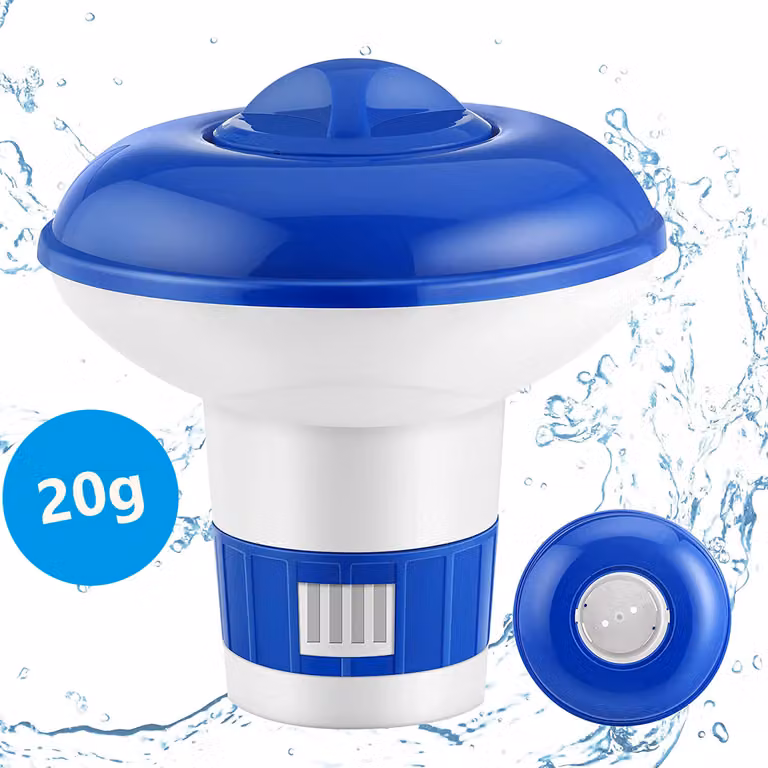 MeisterPool galleggiante dosatore di prodotti chimici per piscina dosatore di cloro, con prese d'aria regolabili, dimensioni: per pastiglie da 20g