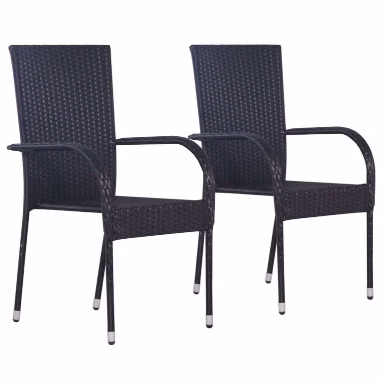 vidaXL set da pranzo da giardino a 3 pezzi in polirattan nero