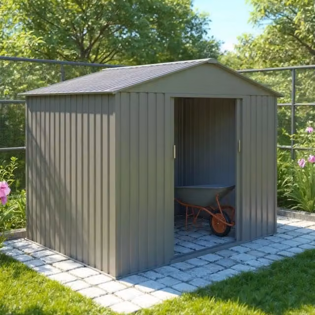 Casetta da giardino in metallo - MJ 8 x 6 - 4,7 m² - antracite