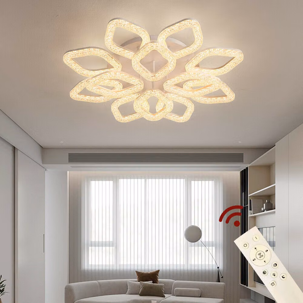 Lampada da soffitto a LED XL-8+4 75cm lampada da soffitto con telecomando luce colore/luminosità regolabile lampada da soffitto dimmerabile Lampada da soffitto a LED