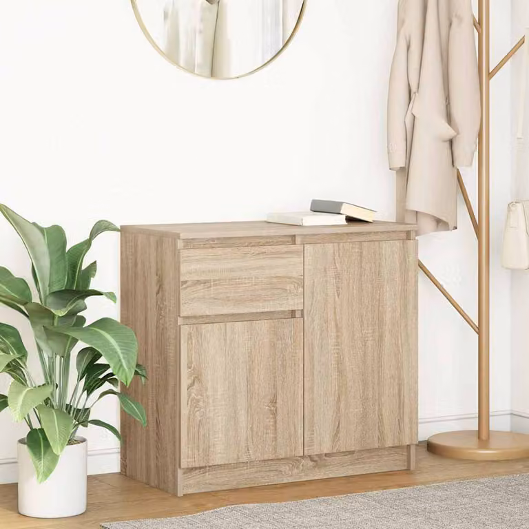 Credenza con cassetto vidaXL in MDF color Rovere Sonoma, L 71 cm x P 35 cm x H 65 cm