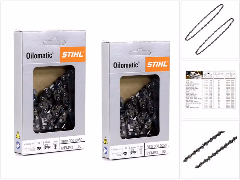 2x STIHL Oilomatic catena di seghe Picco Micro Mini 3 (PMM3) mezzo scalpello 3/8 "P 1,1mm 35 cm ( 3610 000 0050 )